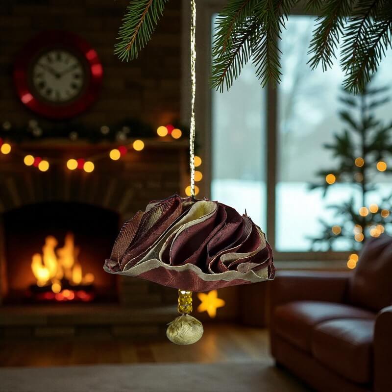 Pétale Pourpre Suspension de Soie Peinte – Image 3